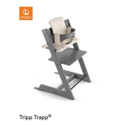 Stokke Tripp Trapp paket, storm grey (matstol+babyset+dyna)