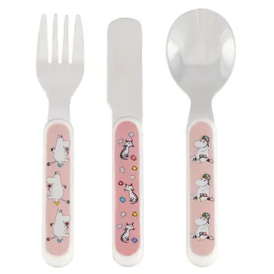 Rätt Start bestick 3 delar, Mumin Äng rosa