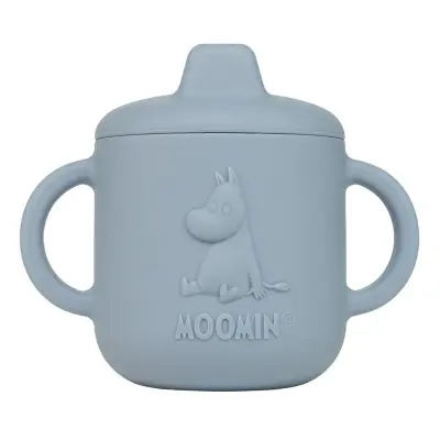 Rätt Start drickpipsmugg i silikon, Mumin sky blue
