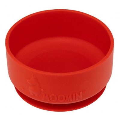Rätt Start skål i silikon med sugkopp, Mumin lingonberry red