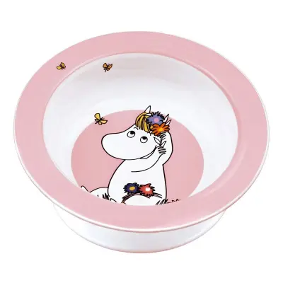Rätt Start skål med sugkopp, Mumin Äng rosa