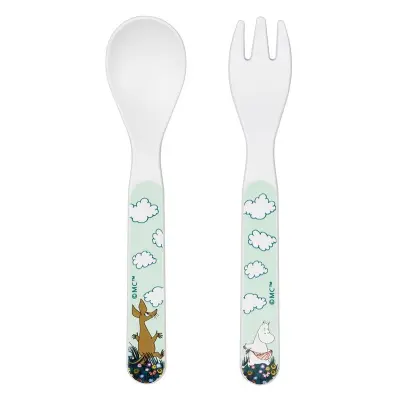 Rätt Start sked&gaffel, Mumin Äng grön