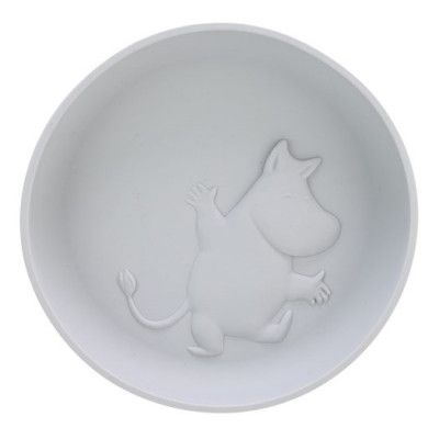 Rätt Start tallrik i silikon med sugkopp, Mumin grå
