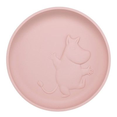 Rätt Start tallrik i silikon med sugkopp, Mumin rosehip pink