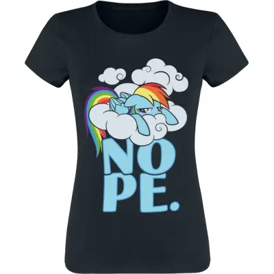 My Little Pony - Anime T-shirt - Rainbow Dash - NOPE - S XXL - för Dam - svart