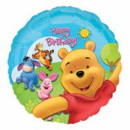 Folieballong Nalle Puh Happy Birthday