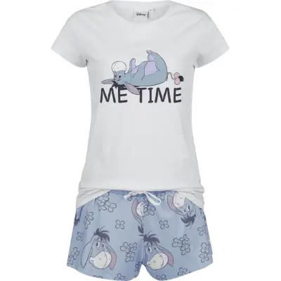 Nalle Puh - Anime Pyjamas - Eeyore - Me Time - S 3XL - för Dam - vit/blå