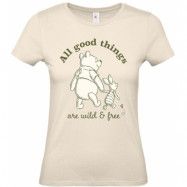 Nalle Puh - Anime T-shirt - All Good Things Are Wild And Free - S XXL - för Dam - beige