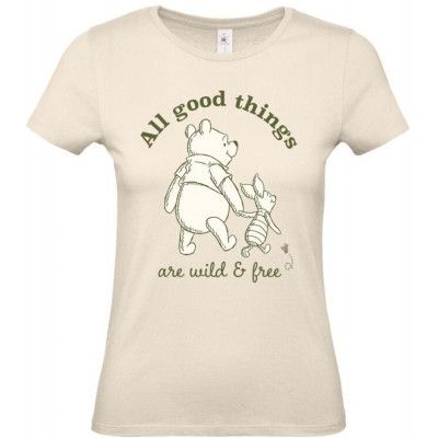 Nalle Puh - Anime T-shirt - All Good Things Are Wild And Free - L - för Dam - beige
