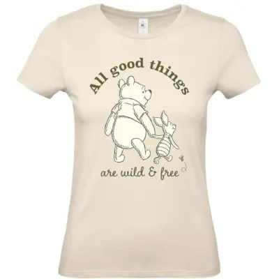 Nalle Puh - Anime T-shirt - All Good Things Are Wild And Free - L - för Dam - beige