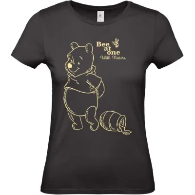 Nalle Puh - Anime T-shirt - Bee At One with Nature - M XXL - för Dam - svart