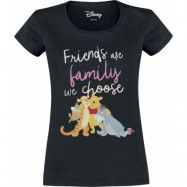 Nalle Puh - Anime T-shirt - Friends are the family we choose - M XXL - för Dam - svart