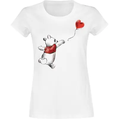 Nalle Puh - Anime T-shirt - Heart - M XXL - för Dam - vit