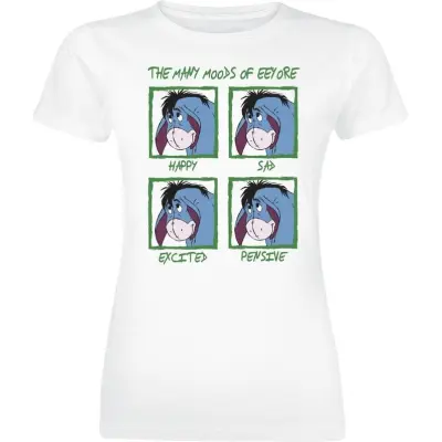 Nalle Puh - Anime T-shirt - The Many Moods Of Eeyore - S XXL - för Dam - vit