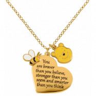 Nalle Puh - Disney Halsband - You Are Braver Than You Believe - för Dam - guldfärgad