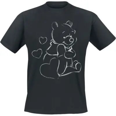 Nalle Puh - Disney T-shirt - Outline Sketch - S XXL - för Herr - svart