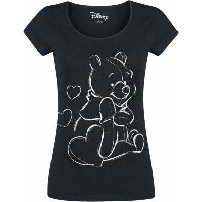 Nalle Puh - Disney T-shirt - Sketchy Pooh - M - för Dam - svart