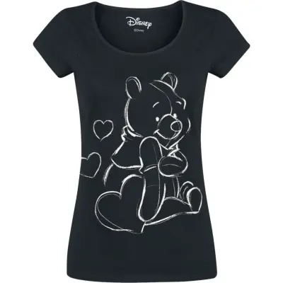 Nalle Puh - Disney T-shirt - Sketchy Pooh - M - för Dam - svart