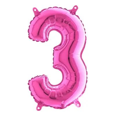Sifferballong Mini Rosa Metallic - Siffra 3