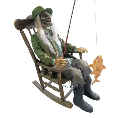 Gungande Fiskare Zombie Animerad Prop