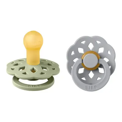 BIBS napp Boheme latex 2-pack 0-6mån, sage/cloud