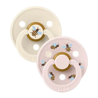 BIBS napp Colour 2-pack 0-6 mån, bumblebee ivory/petal
