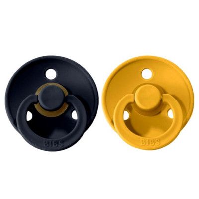 BIBS napp Colour 2-pack 0-6 mån, mustard/dark denim