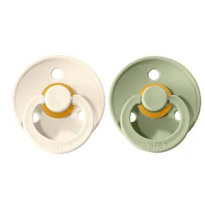 BIBS napp Colour 2-pack 6-18 mån, ivory/sage