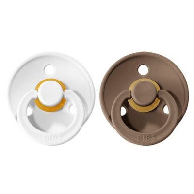BIBS napp Colour 2-pack 6-18 mån, white/dark oak
