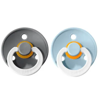 BIBS napp Colour Night 2-pack 0-6 mån, iron/baby blue night