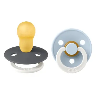 BIBS napp Colour Night 2-pack 18 mån, iron/baby blue night