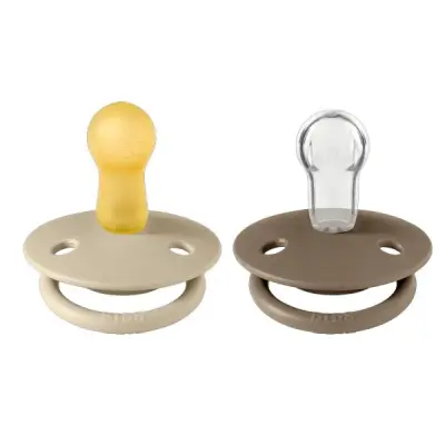 BIBS napp De Lux silikon 2-pack Onesize, vanilla/dark oak