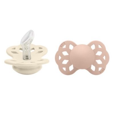 BIBS napp Infinity silikon anatomisk 2-pack 0-6 mån, ivory/blush