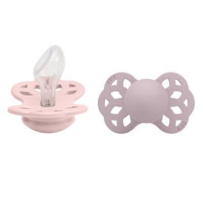 BIBS napp Infinity silikon anatomisk 2-pack 6-18 mån, blossom/lilac