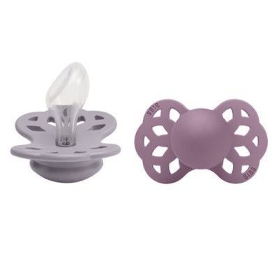 BIBS napp Infinity silikon anatomisk 2-pack 6-18 mån, fossil grey/mauve