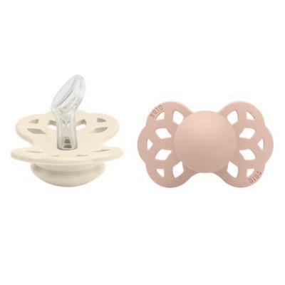BIBS napp Infinity silikon anatomisk 2-pack 6-18 mån, ivory/blush