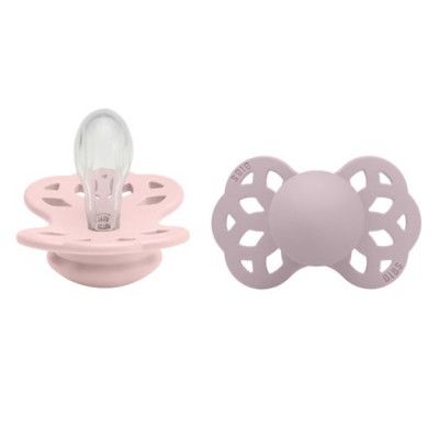 BIBS napp Infinity silikon symmetrisk 2-pack 0-6 mån, blossom/lilac