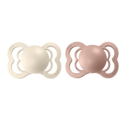 BIBS napp Supreme latex 2-pack 0-6 mån, ivory/blush