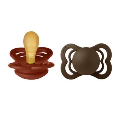BIBS napp Supreme latex 2-pack 0-6 mån, rust/moccha