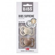 BIBS napp Supreme latex 2-pack 0-6 mån, vanilla/dark oak