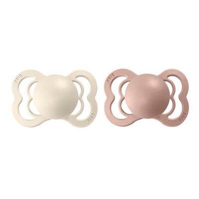 BIBS napp Supreme latex 2-pack 6+ mån, ivory/blush