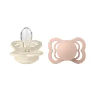 BIBS napp Supreme silikon 2-pack 0-6 mån ivory/blush