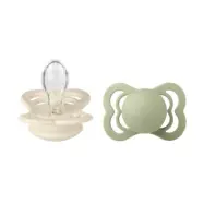 BIBS napp Supreme silikon 2-pack 0-6 mån ivory/sage