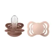 BIBS napp Supreme silikon 2-pack 0-6 mån woodchuck/blush