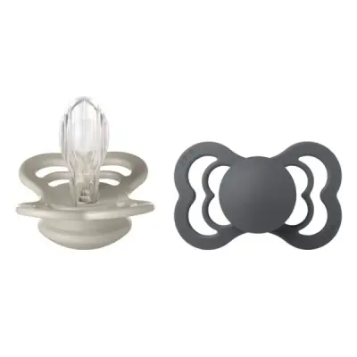 BIBS napp Supreme silikon 2-pack 6+ mån sand/iron