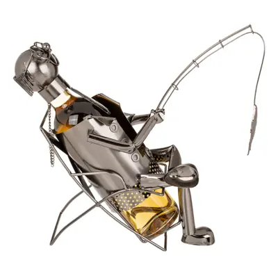 Flaskhållare i Metall Fiskare