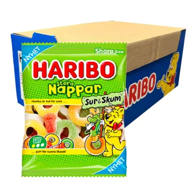 Haribo Stora Sura Nappar Storpack - 12-pack