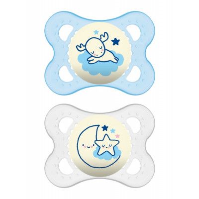 MAM Original Night Napp 2-pack 0-6m (Blå)