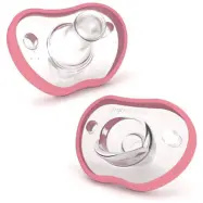 Nanobebe Flexy Napp Silikon 0-3 mån 2-pack, rosa