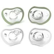 Nanobebe Flexy Napp Silikon 0-3 mån 4-pack, vit/ljusgrön